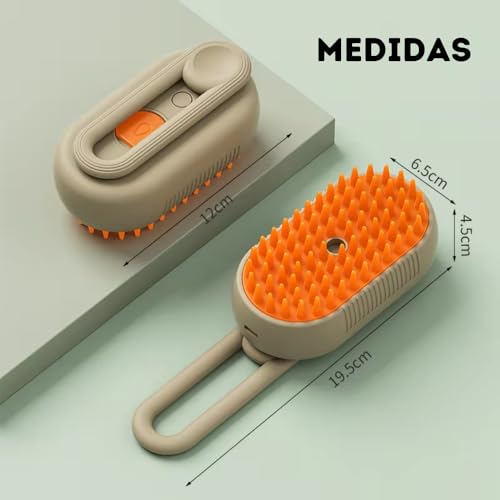 Escova Pet Vaporizada Massageadora para Cães e Gatos Elétrica Recarregável para Remoção de Pelos de