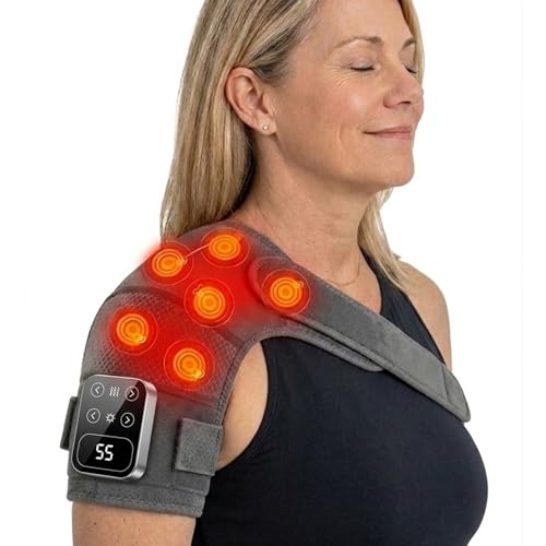 Hewelth Masseur Épaule – Appareil de Massage avec Chaleur Douce, Massage Rotatif, Utilisation pour Nuque, Dos et Corps, Design Ergonomique et Portable (1 pièce)