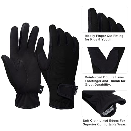 FitsT4 Sports Reithandschuhe Kinder Reiten Grip Handschuhe Sommer Herbst Mädchen Jungen 3-11 Jahre für Reitsport, Radfahren,Gartenarbeit,in 4 Farben