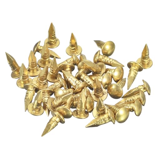 uxcell 60 Pcs Clavos pequeños de latón 2.8mm x 10mm para trabajo en madera y decoración miniatura 1