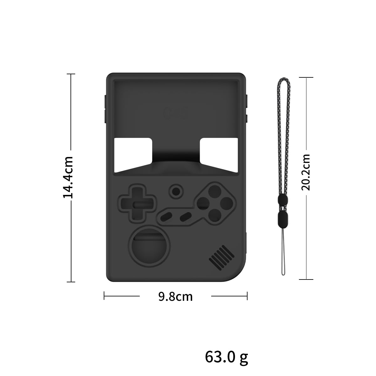 Funda De Silicona Para ANBERNIC RG40XXV, Protector Suave Antigolpes Con Cordón, Color Negro