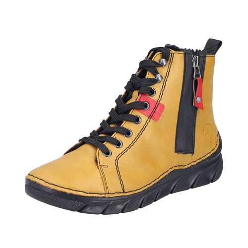 Bottes à lacets Rieker Femme 55024 chaussures montantes noires confort