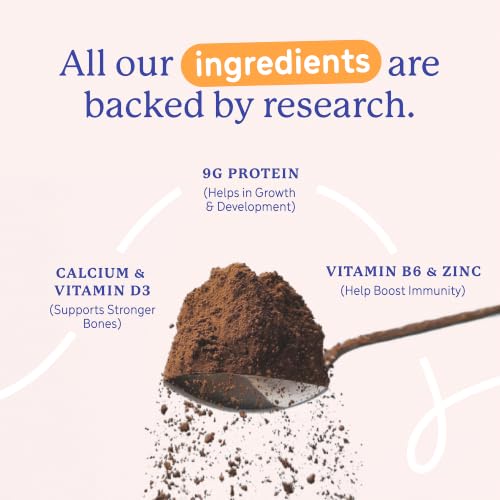 Image of Gritzo SuperMilk Growth (7-9y Girl), Double Chocolate, 800g | 9g Protein with 20 Vitamins & Minerals | Zero Refined Sugar