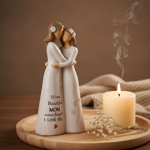 NAN ZAI NAN FANG Gifts for Mom from Daughter Mother Daughter Figurine 5.5 Resin Hand-Painted Sculpture Mothers Day Birthday Thanksgiving for Moms Home Decor Figurines