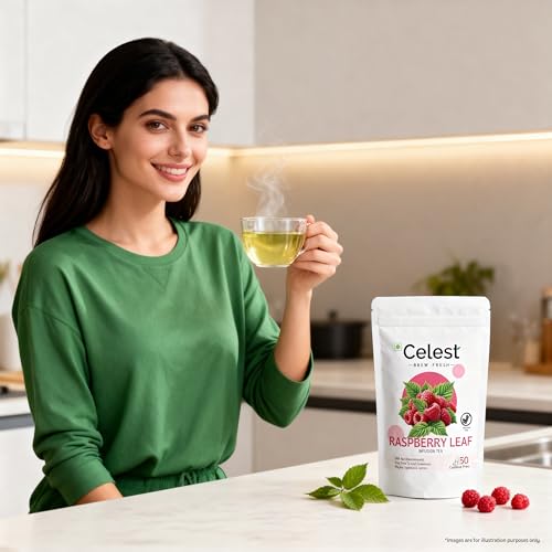 Image of Celest Raspberry Leaf Tea | Red Raspberry Leaf Tea - 50 Teabags