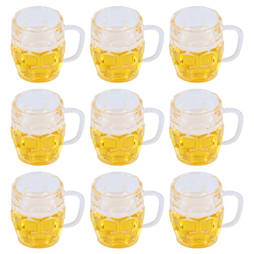Drfeify Mini Tasses à Bière pour Maison de Poupée, Modèle de Tasse à Bière en Résine, Modèle de Verre à Bière Réaliste pour Mini Accessoires Artisanaux de Bricolage, 20 Pièces
