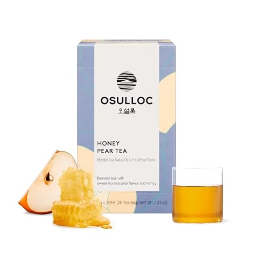 OSULLOC Honey Pear Tea (Sweet Pear & Honey Flavor), Fruit tea Blend, Premium Teabags from Jeju Island, 20 count, 1.06 oz, 30g