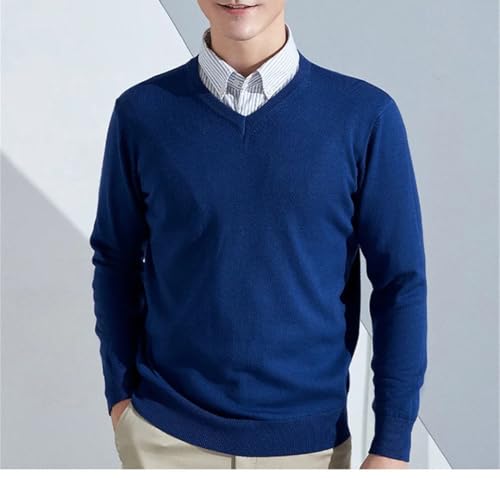 Men Pullover Autumn Winter Soft Warm Business Casual Jumper Cashmere Cotton Blend V-Neck Knitted Sweater3