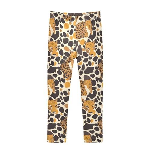 Abstract Leopard Cheetah Skin Shapes Kids Baby Girls Cotton Pants Fashion High Waisted Leg Yoga Pants Sports