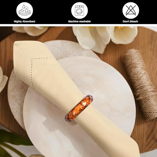 Bedding Craft Cotton Dinner Cloth Napkins Set of 12 – 18x18 Apricot Gelato Hemstitched – Machine Washable Fabric Napkins for Weddings, Baby Showers, Gifting & Parties by Bedding Craft - Image 6