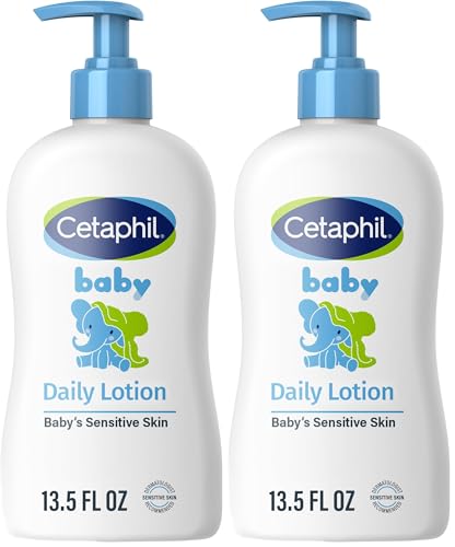 Cetaphil Baby Daily Lotion with Organic Calendula |Vitamin E | Sweet Almond & Sunflower Oils |13.5 Fl. Oz (Pack of 2)