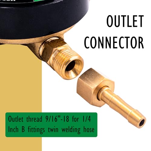 Image of Oxygen Regulator for Gas Cutting Welding Torch, CGA540 Inlet Connection Welding Oxygen Tank Regulator, CGA540 Nut Oxygen Welding Regulator