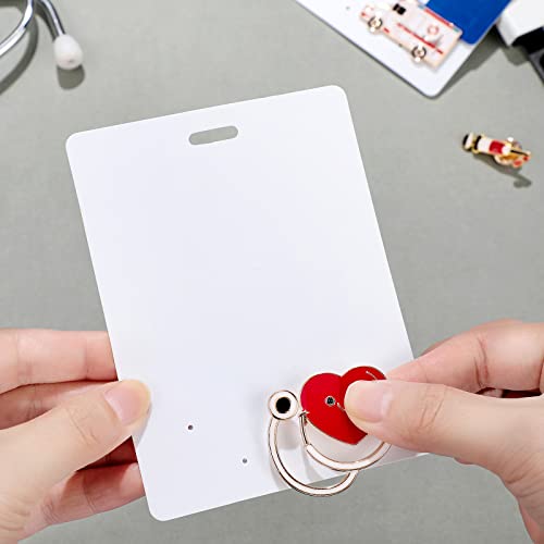 10 Pieces Badge Buddy Pin Holder For Nursing Pins Blank Badge Buddy Tags White Pin Holder Display For Nurse Doctor Student Staff Id Card Medical Pins Display (Horizontal) #TOP1