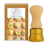 La Gondola Cortador de Raviolis Caseros - Forma de Flor 50 mm | Cortapastas de Latón y Madera Natural | Cortador de Pasta Robusto y Fácil de Usar | Utensilios para Pasta Fresca Hechos en Italia