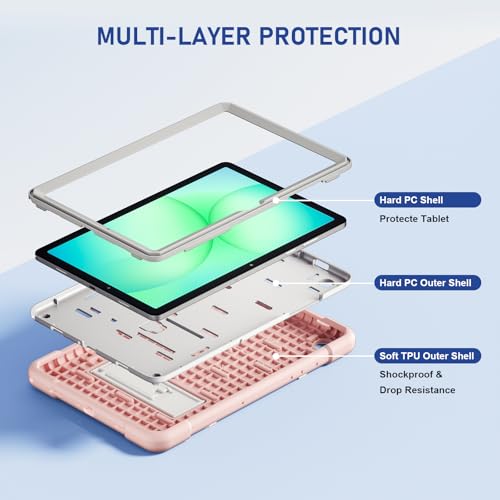 Coque Galaxy Tab A11+ antichoc rose avec support rigide 11 pouces - 2