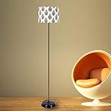 tu casa TC-107.--.Height-56.5".--.Tropical Print Shade.--.with Metal Base FloorLamp (B-22 - Brass Holder--Bulb NOT Included).--Bed Switch--Not Included, Black, L * W * H (11.5x11.5x56.5