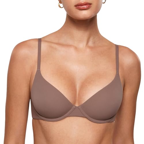 Image of INLYRIC Women's Inbarely Plus Demi Bra Balconette Unlined Underwire No Padding Plunge Bras Comfortable