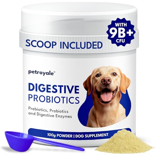 Petroyale Digestive Probiotics for Dogs - Prebiotics & Probiotics Supplement Powder - Improves Gut Health - Prevents Diarrhea & Indigestion - Dog Gut Wellness Supplement | 100g (Pack of 1)