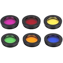 Lens Filter Set, 6 Colors 1.25 Inch Colorful Astronomical Telescopes Eyepieces Screw Thread Filter Kit with Stor