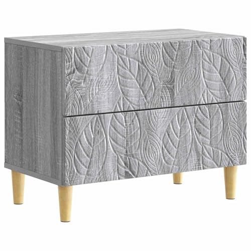Table de chevet au style stylé sonoma gris avec grand rangement de 62 cm de large - 2