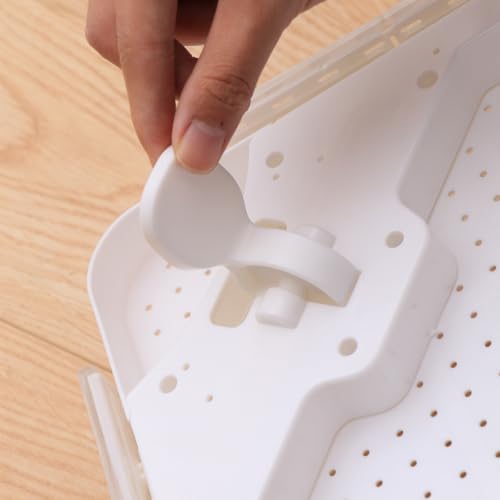 Estante de esquina triangular esquinero de plástico blanco con dos ganchos móviles 5