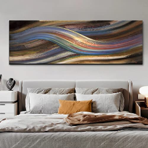 Affiche Toile KEBIA Art Abstrait Lignes | Idée Cadeau Crémaillère pour Salon Moderne