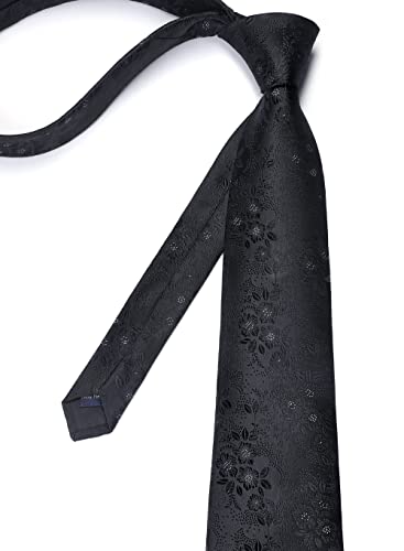 Image of Enlision Ties for Men Floral Tie Handkerchief Cufflinks Set Formal Flower Classic Mens Necktie & Pocket Square Wedding