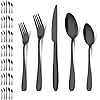 Black Silverware Flatware Set 40 Pi...