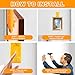 Picture Hanging Tool with Level, 2 Pcs Yellow Plastic Wall Picture Hanger with Non-Slip Handle, Ruler on Both Sides, Scratch-Proof Mat, Picture Frame Hooks for Hanging Photo/ Art/ Painting Frame