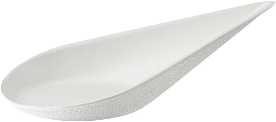Restaurantware Tasting Spoons - 100 Pack - 4.25 Inch Pulp Safe Home Compostable Teardrop Mini Spoon - Eco-Friendly Sugarcane Bagasse Disposable Utensils for Catering, Food Tasting - Image 2