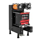 LNINNERY Bubble Tea Verschlussmaschine, 220V, 350W, Automatische Becherversiegelung, 90-95mm, Schwarz (Schwarz)