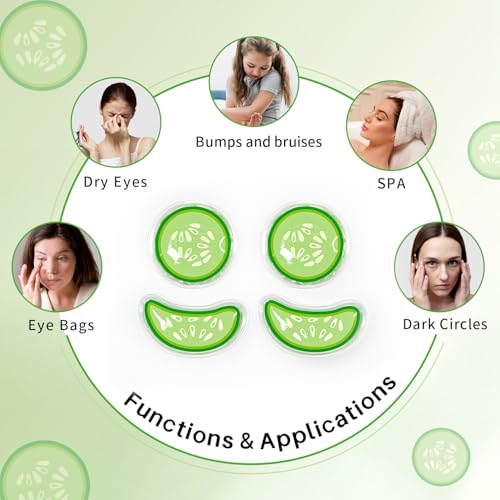 Image of ZNOCUETOD Reusable Gel Eye Pads for Puffiness & Dark Circles - Cold /Warm Therapy Compress with Cooling Under Eye Patches, Reduces Wrinkles & Redness, Pain Relief Eye Mask for Relaxation