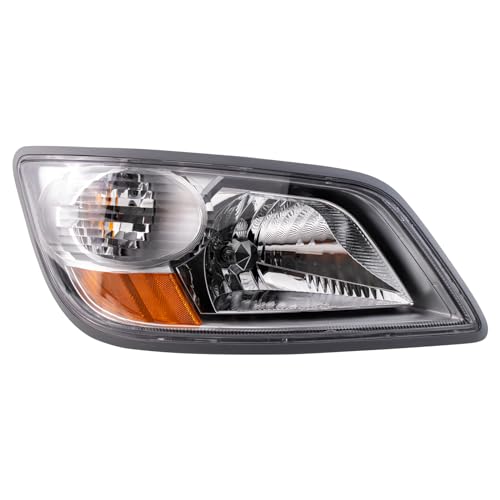 Image of TRQ Passenger Side Headlight Assembly HID Compatible with 2006-2010 Hino 145 165 185 2015-2017 258 2008-2014 268A 258ALP 338CT 2006-2014 258LP 268 2006-2019 338 With High-Intensity Discharge lights