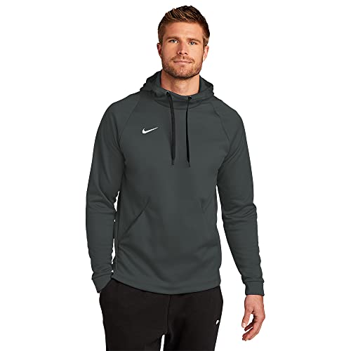 Nike MEN’S THERMA PULLOVER HOODIE (ANTHRACITE/WHITE, X-Large)