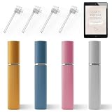 MOLIMILL®️ Atomizador Perfume Recargable 4PCS (10ml) + Ebook Guía de Fragancias | Bote Colonia Recargable, Diseño Elegante en Aluminio y Frasco Pulverizador Portátil para Bolso y Viajes