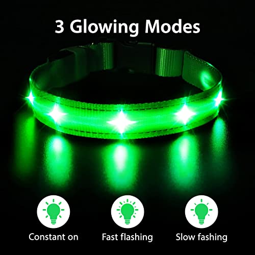 Masbrill Led Dog Collar-Rechargeable Light Up Dog Collars Water-Resistant Lighted Dog Collar Flashing Glowing Dog Collar For Dogs #TOP1