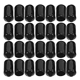 POPETPOP 50 piezas Unidades Tapas Protectoras de Tornillo Redondas de Goma Negra Capuchones para Rosca de Cubiertas Flexibles para Tubos Metálicos y Accesorios