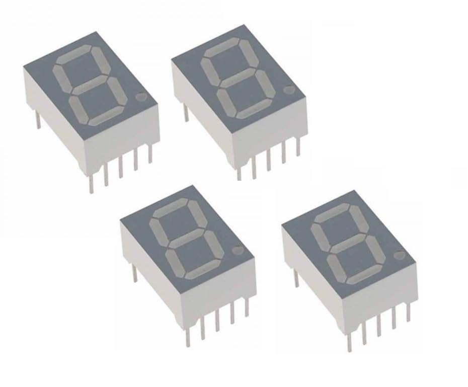 7 Segment Display-Common Cathode - Red - 14mm (0.56 “) - Pack of 4