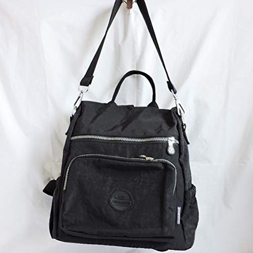 Mochila feminina de náilon, para outono e inverno, casual, multifuncional, antirroubo, impermeável,