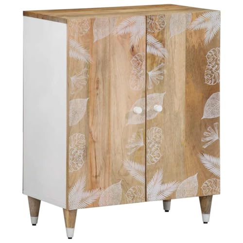 Vetnasa Aparador de Madera Maciza de Mango 60x33,5x75 cm Mobiliario, Armarios y Almacenamiento, Taquillas y armarios de Almacenamiento Marrón 17,99 KG