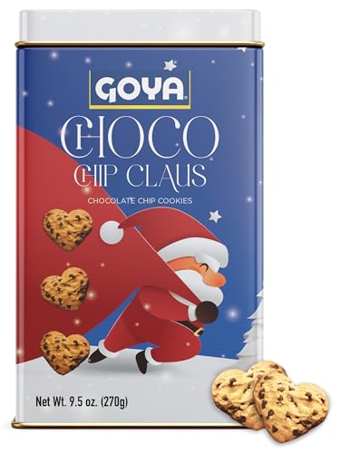 Goya Christmas Cookie Gift Collection, Festive Chocolate Claus Chip Heart-Shaped