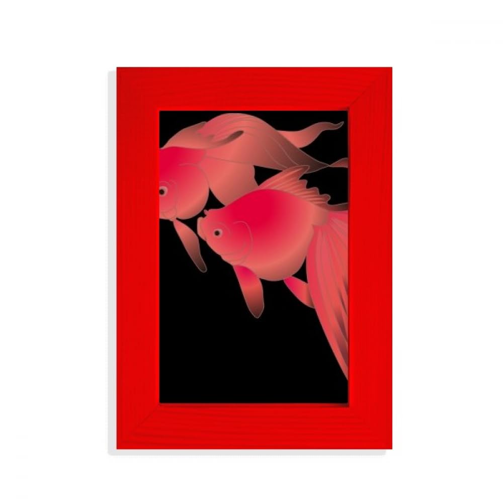 Cadre photo art rouge de peinture japonaise avec finitions premium