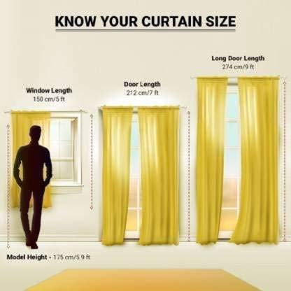 Image of Parda Sansar Polyresin Solid Window Curtain, 5 Feet, Light Green, Pack of 4 | Blackout