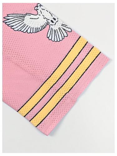 COZYEASE Men's Y2K Mesh V Neck Jersey Shirts Half Sleeve Striped Number Graphic Tees Sports Tops3