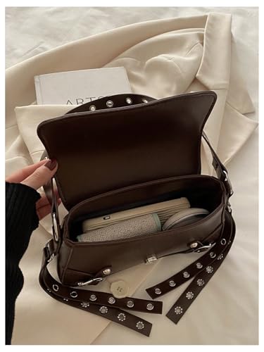 SweatyRocks Women's Y2K Leather Underarm Shoulder Bags Studded Rivet Punk Purses3