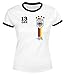 MoonWorks® Damen Fan-Shirt Fußball Retro Deutschland Germany Weltmeisterschaft Fan-Trikot Style WM 2018 weiß-schwarz XL
