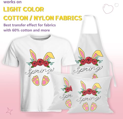Image of HTVRONT Heat Transfer Paper for T Shirts - 6 Pack Printable Heat Transfer Vinyl 8.5 inch X 11 inch - Wash Durable Iron on Transfer Paper for Inkjet Printer