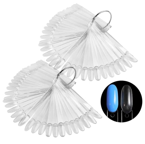 100 PCS Clear Nail Swatches - Round-Shaped Nail Display Tips for Nail Polish, Gel, and Nail Art Designs, Ideal for Salon and DIY Use