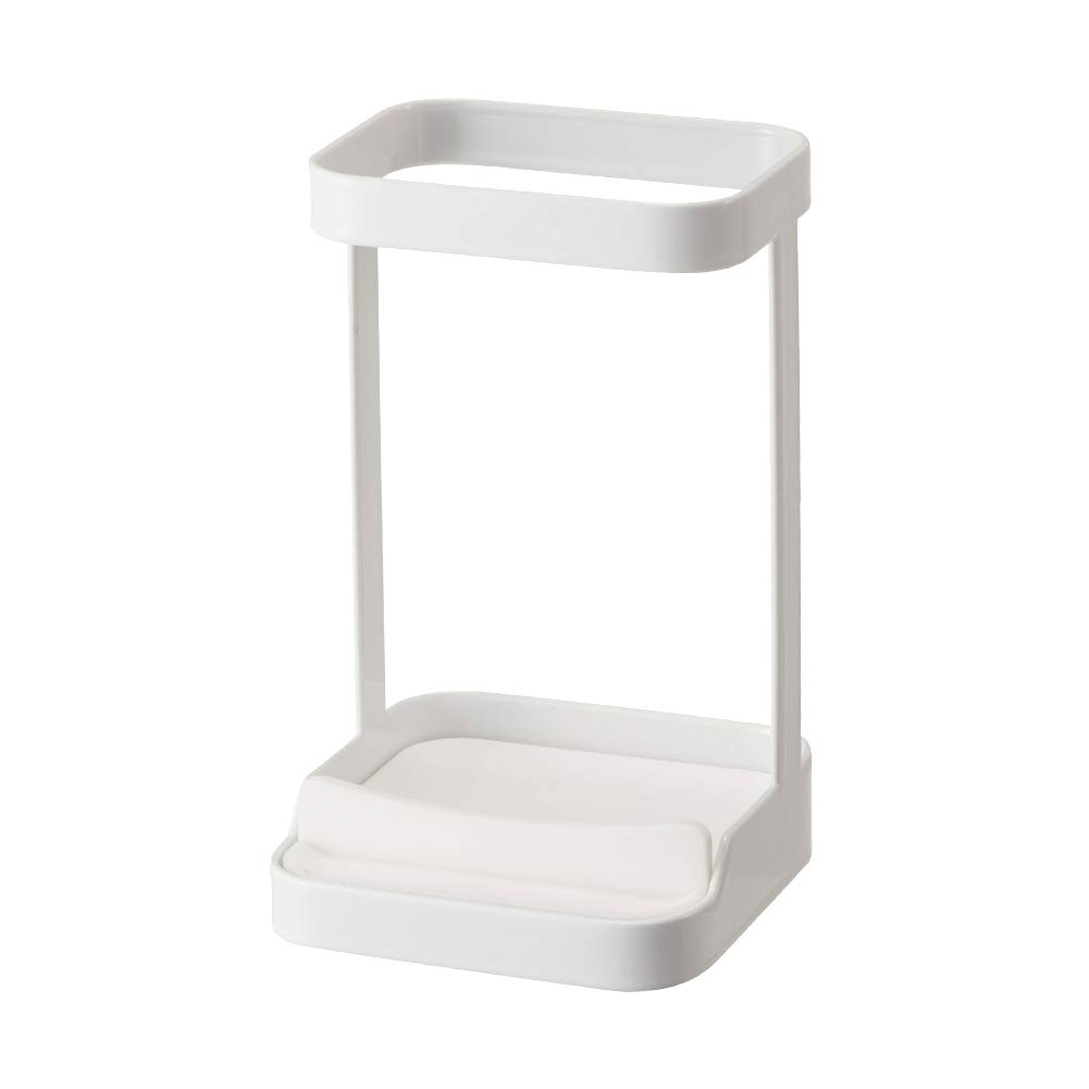 Yamazaki 5062 TOWER Hair Iron Stand, white, Steel/Silicone, Minimalist, 10.5 x 10.5 x 16.5 cm