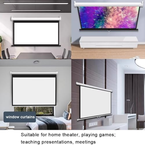 Pantalla manual de proyector 60" para cine en casa 16:9 miniatura 5